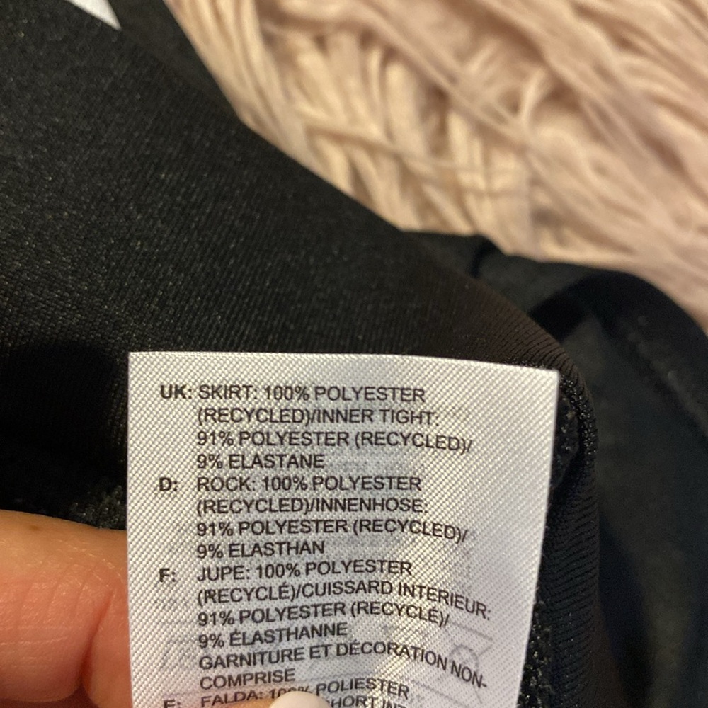 NWOT: adidas Black Mini Skirt with White Trim - Picture 11 of 14